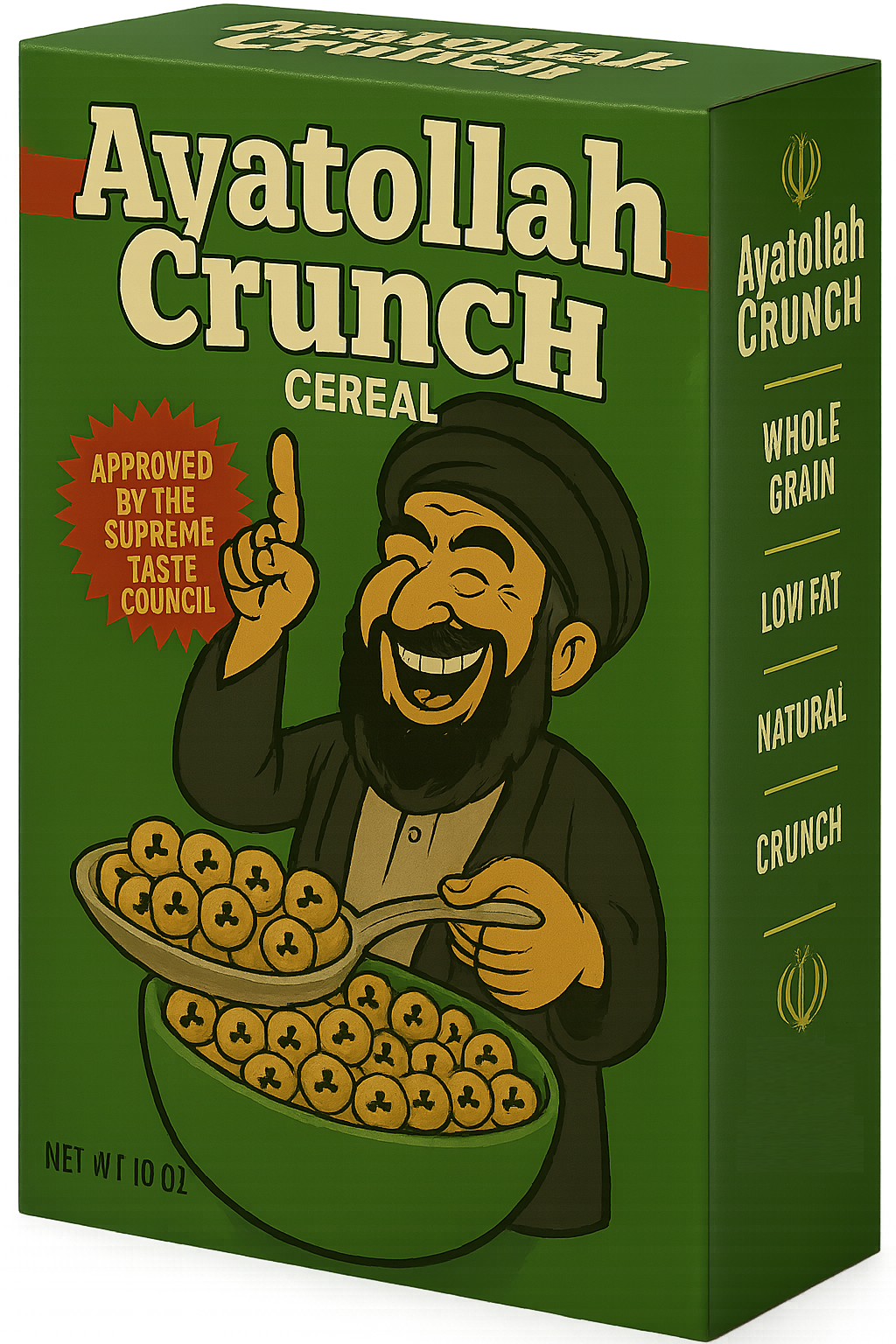 Ayatollah Crunch Cereal Box
